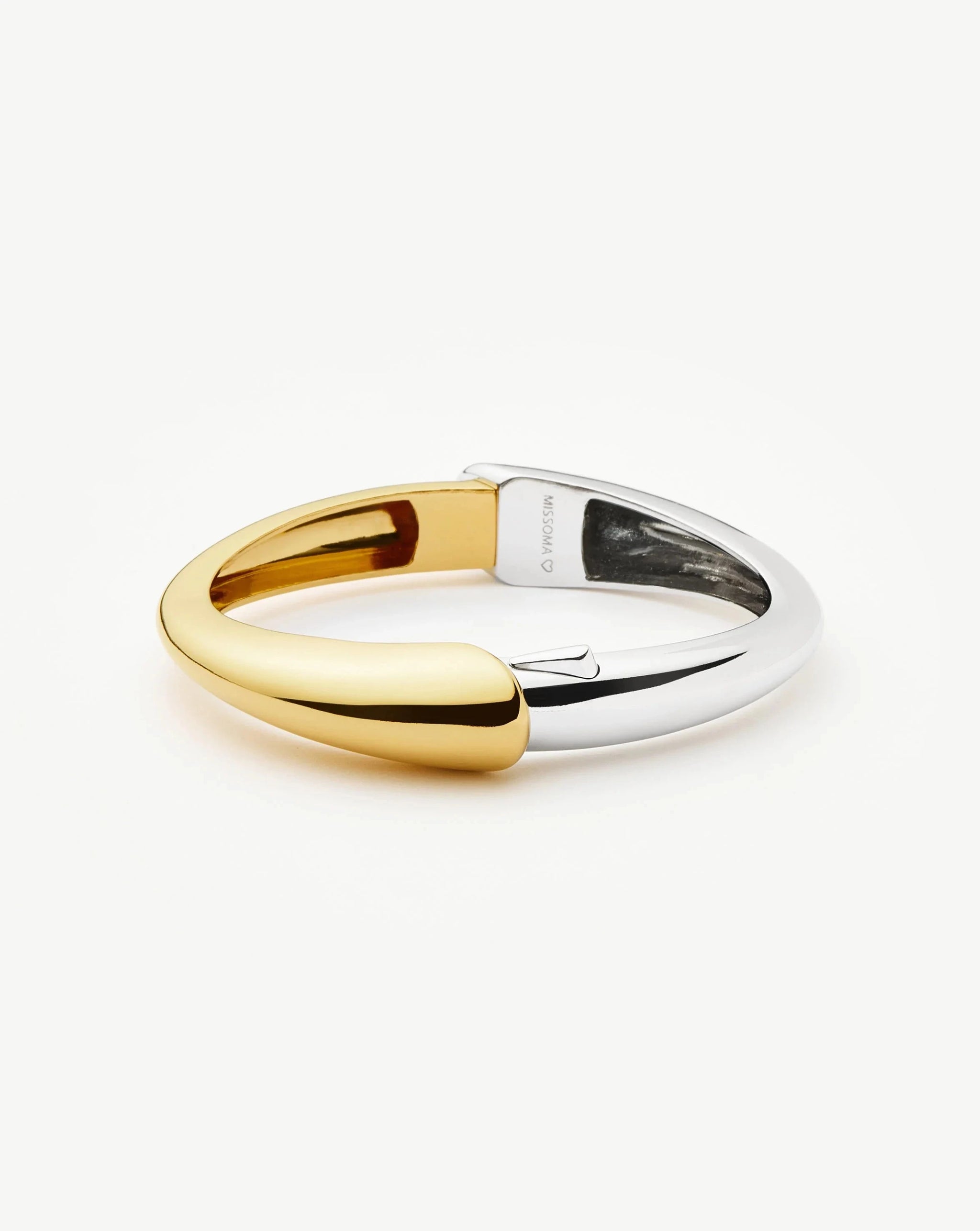Sculptural Ridge Hinged Bangle | Mixed Metal Bracelets Missoma 