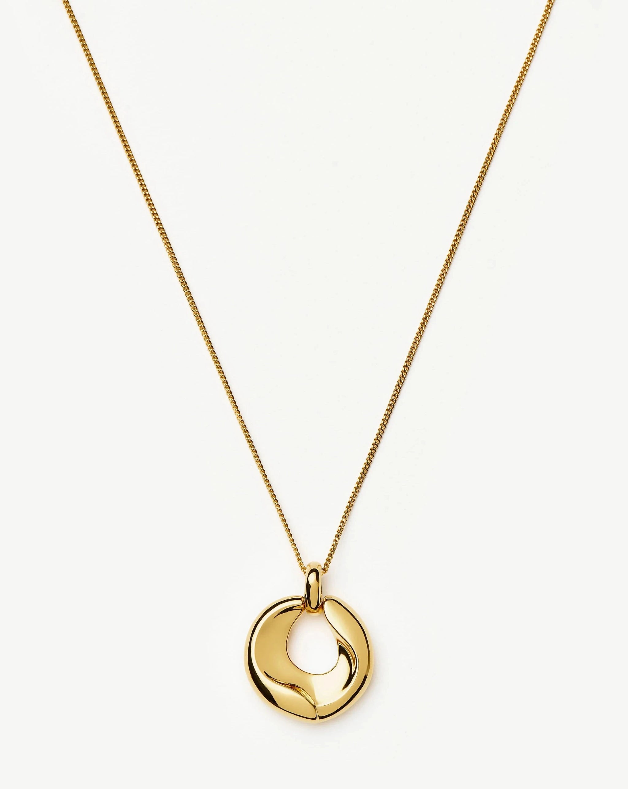 Sculptural Ridge Molten Pendant Necklace | 18k Gold Plated Necklaces Missoma 