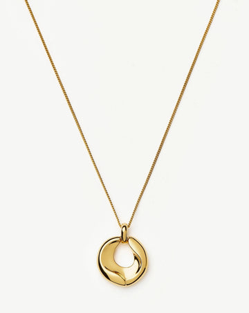 Sculptural Ridge Molten Pendant Necklace | 18k Gold Plated Necklaces Missoma 