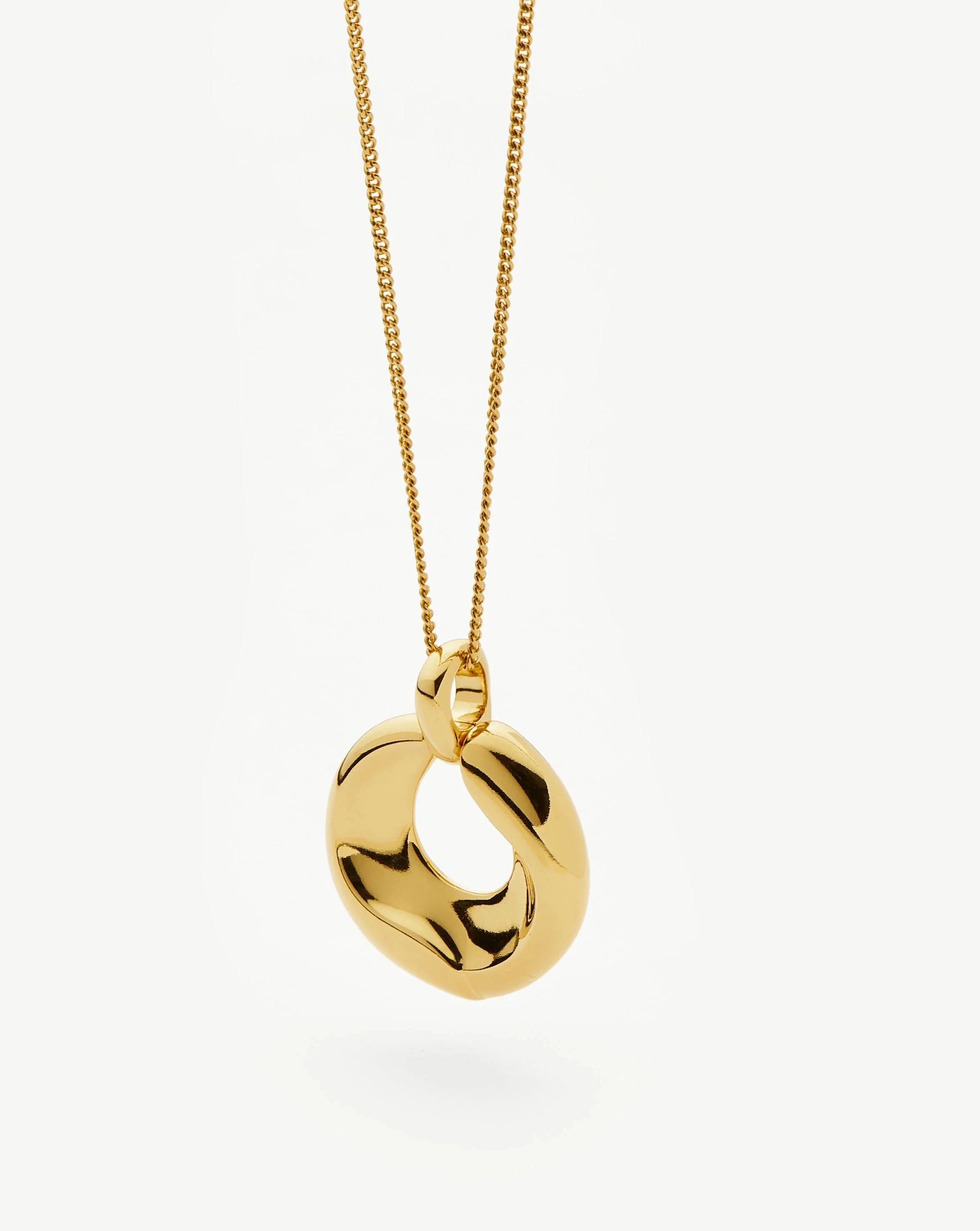 Sculptural Ridge Molten Pendant Necklace | 18k Gold Plated Necklaces Missoma 