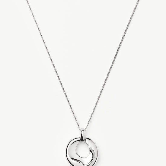 Sculptural Ridge Molten Pendant Necklace | Silver Plated Necklaces Missoma 