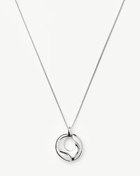 Sculptural Ridge Molten Pendant Necklace | Silver Plated Necklaces Missoma 