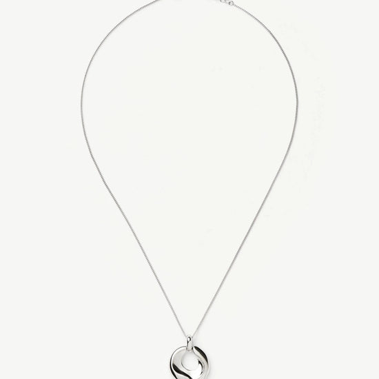 Sculptural Ridge Molten Pendant Necklace | Silver Plated Necklaces Missoma 