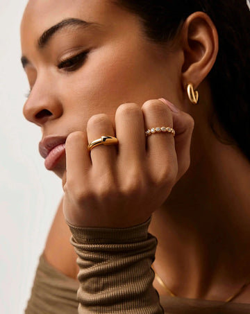 Sculptural Ridge Stacking Ring | 18k Gold Vermeil Rings Missoma 