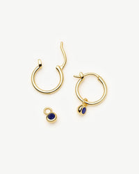 September Birthstone Mini Charm Hoop Earrings | 18k Gold Vermeil/Lapis Earrings Missoma 
