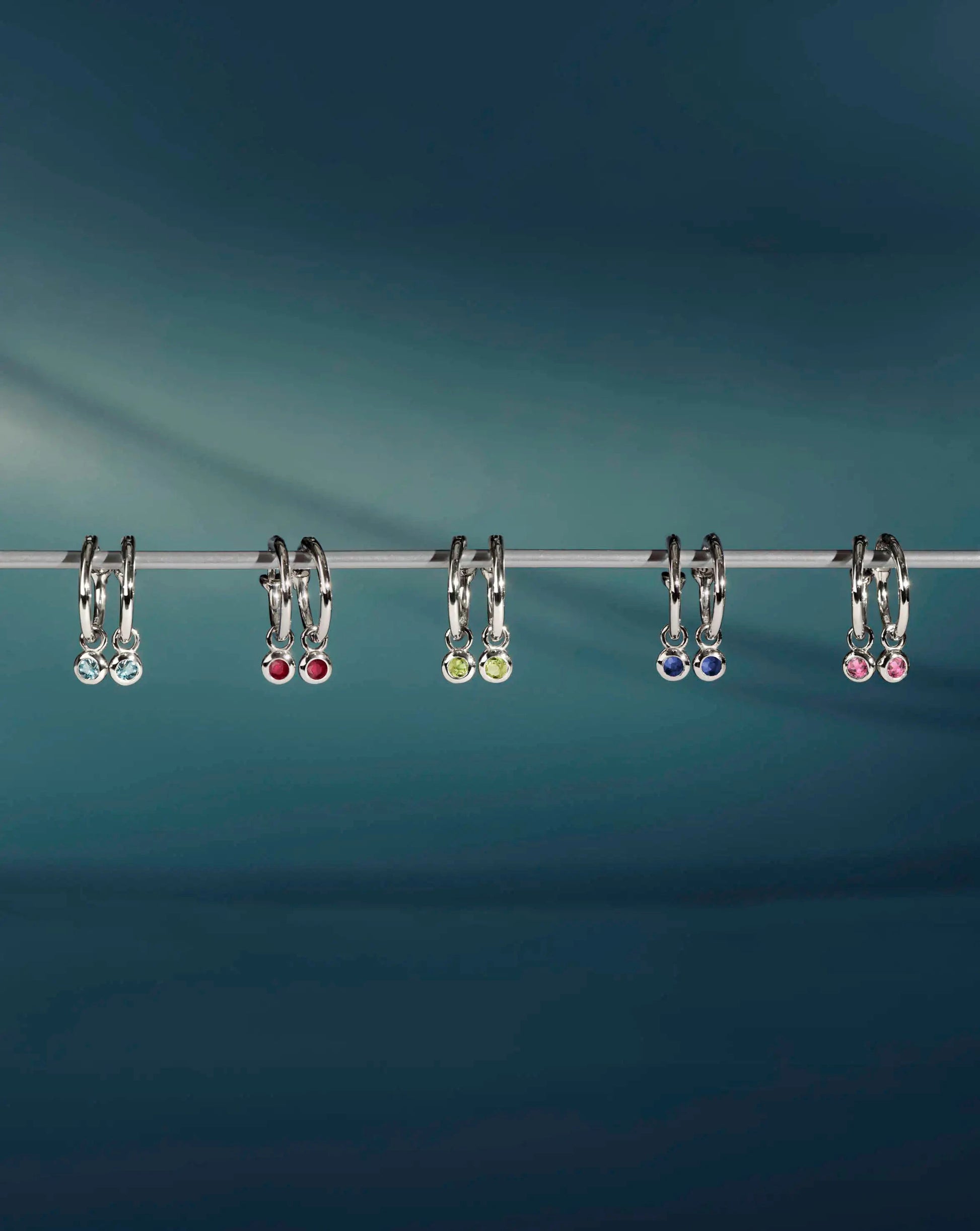 September Birthstone Mini Charm Hoop Earrings | Sterling Silver/Lapis Earrings Missoma 