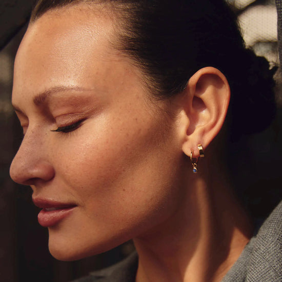 September Birthstone Necklace & Charm Earrings Set | 18k Gold Vermeil/Lapis Necklaces Missoma 