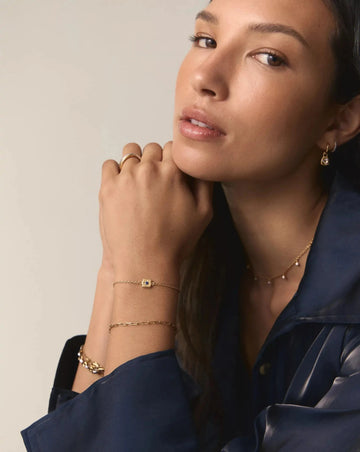 September Birthstone Slider Bracelet | 18k Gold Plated/Lapis Bracelets Missoma 