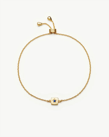 September Birthstone Slider Bracelet | 18k Gold Plated/Lapis Bracelets Missoma 