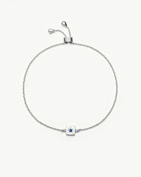 September Birthstone Slider Bracelet | Silver Plated/Lapis Bracelets Missoma 