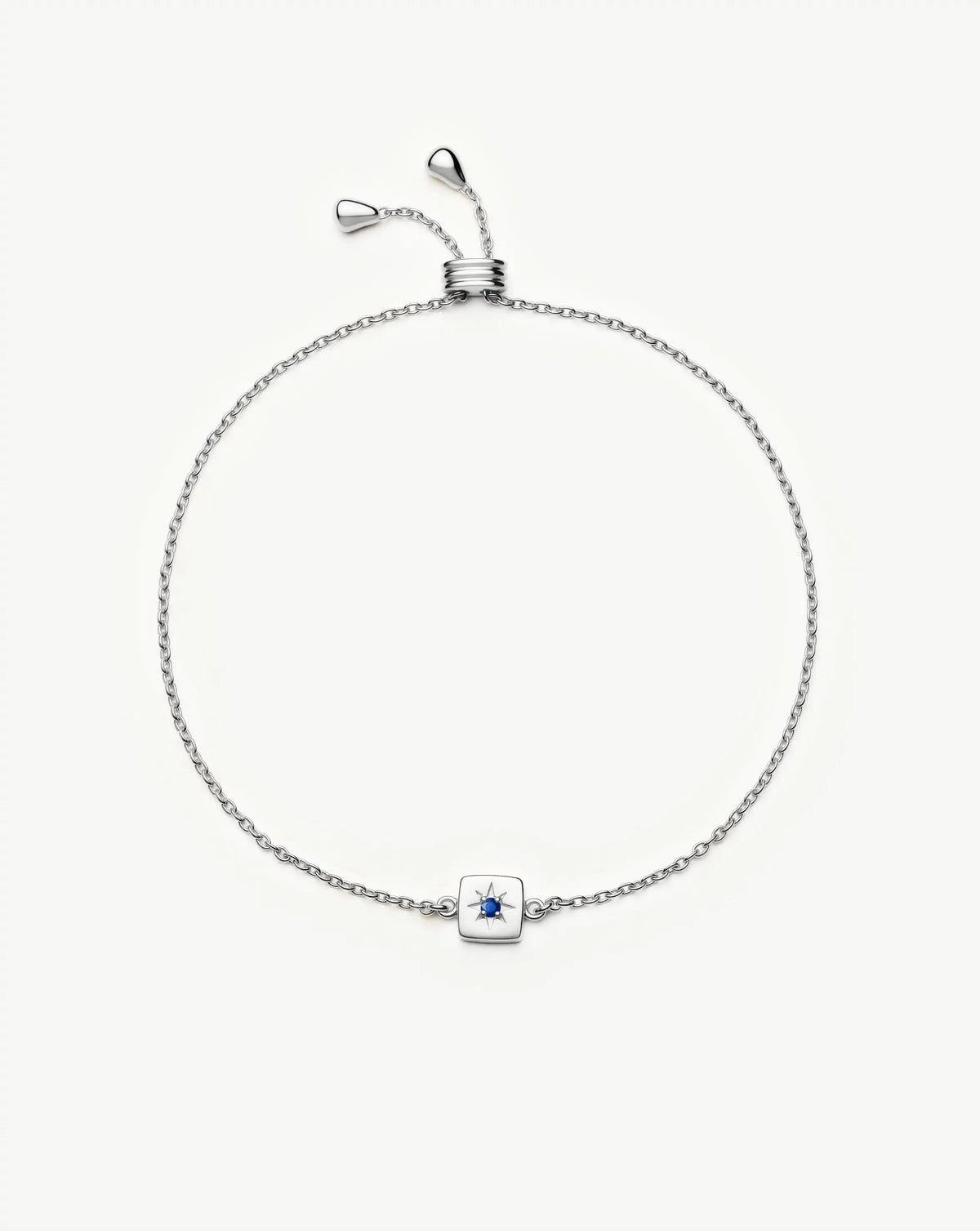 September Birthstone Slider Bracelet | Silver Plated/Lapis Bracelets Missoma 