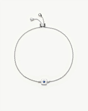 September Birthstone Slider Bracelet | Silver Plated/Lapis Bracelets Missoma 