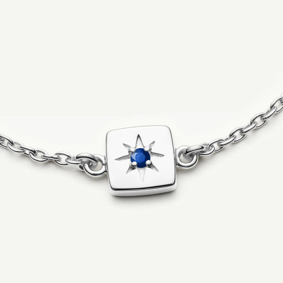 September Birthstone Slider Bracelet | Silver Plated/Lapis Bracelets Missoma 
