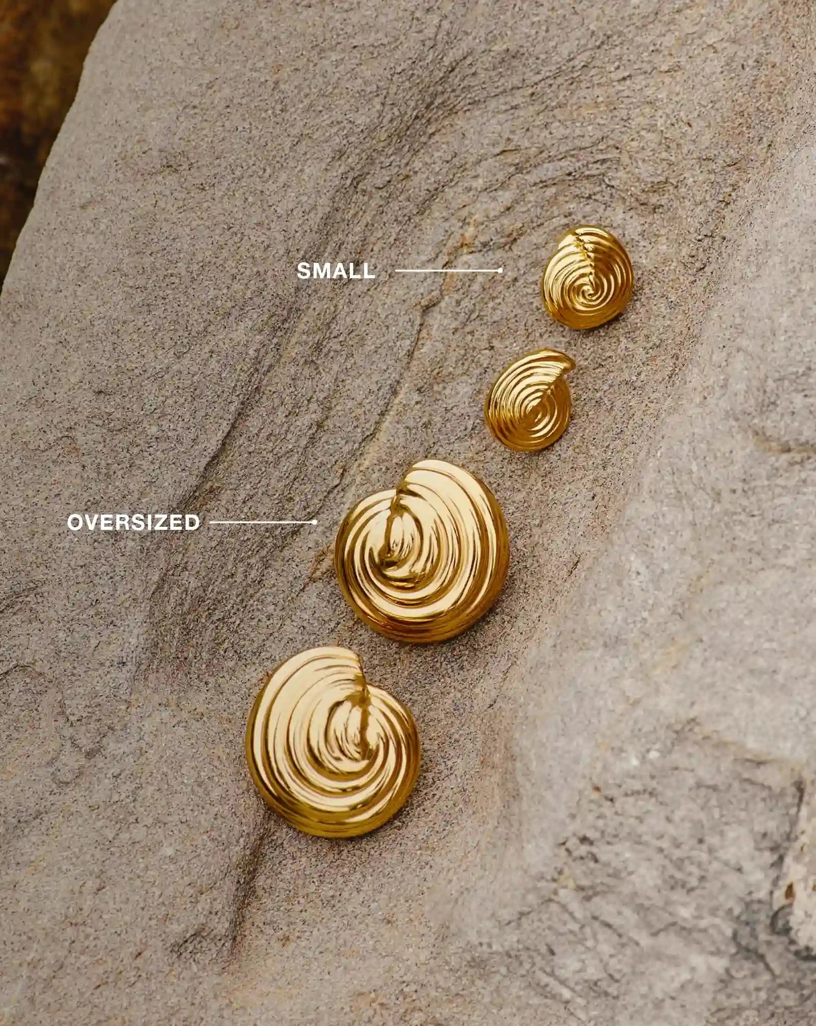 Shell Dome Oversized Stud Earrings | 18k Gold Plated Earrings Missoma 
