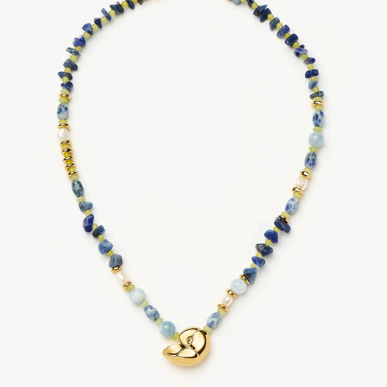 Shell Statement Multi Beaded Necklace | 18k Gold Plated/Multi Gemstone Necklaces Missoma 