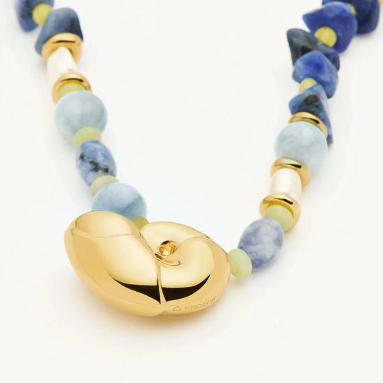 Shell Statement Multi Beaded Necklace | 18k Gold Plated/Multi Gemstone Necklaces Missoma 