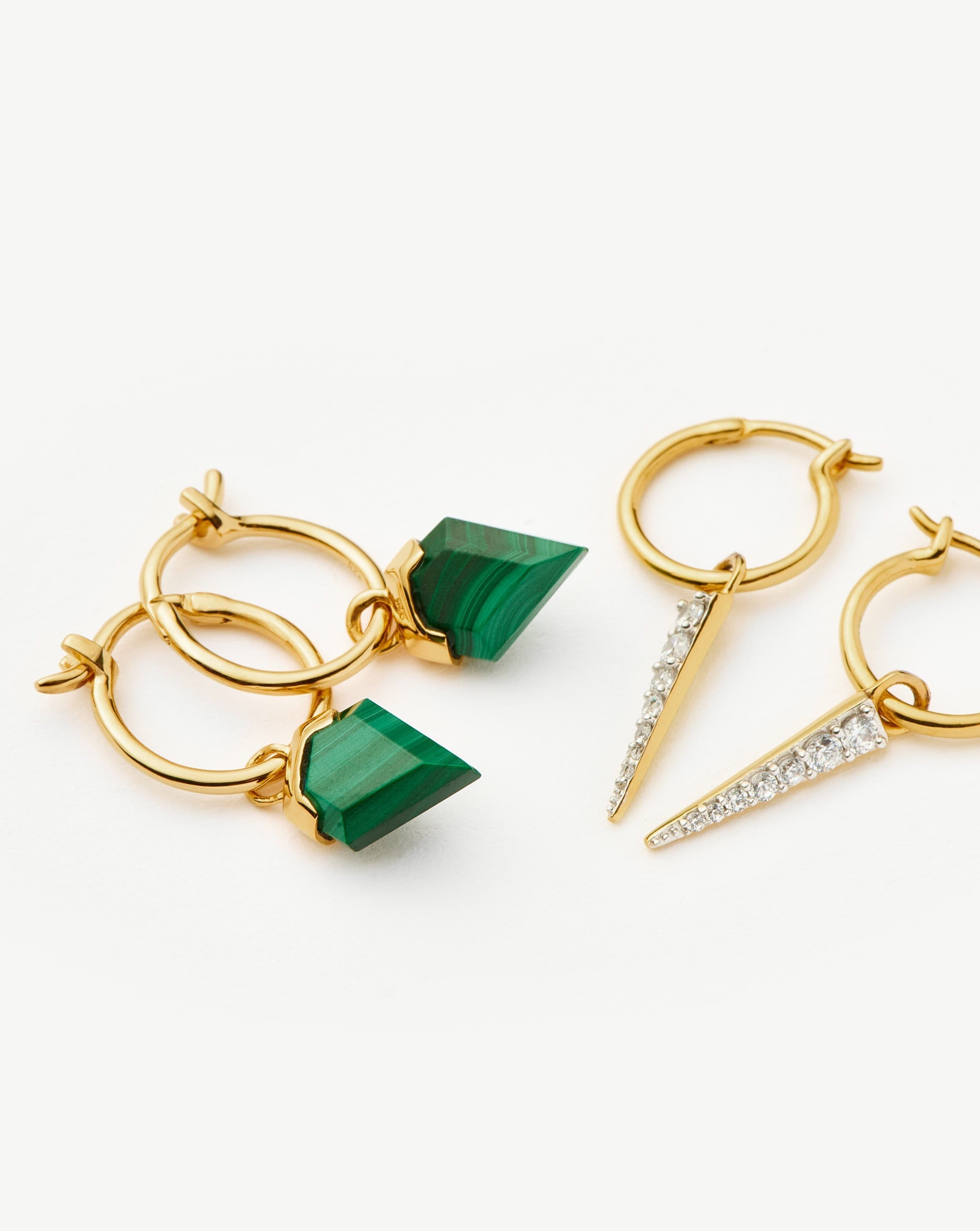 Shield & Spike Charm Hoop Earrings Set | 18ct Gold Vermeil Layering Sets Missoma 