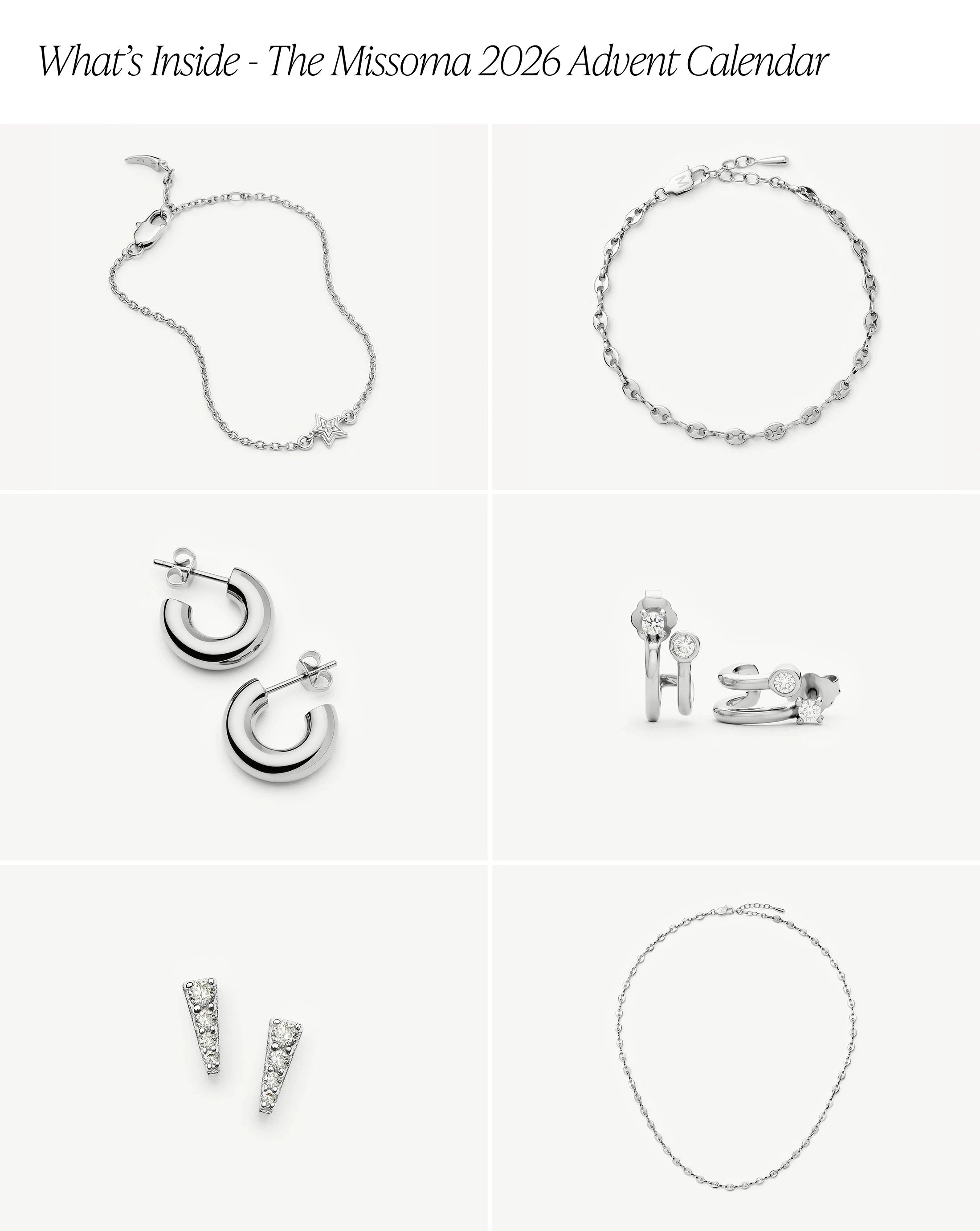 Silver Jewelry Advent Calendar | Silver Plated Advent Calendar Missoma 