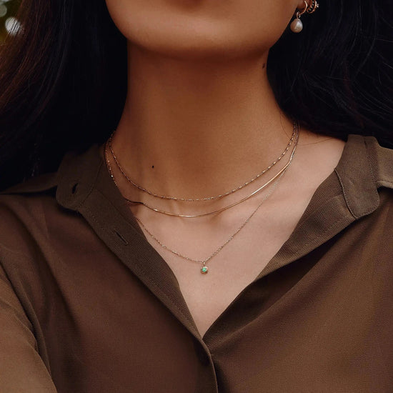 Solid Gold Birthstone Pendant Necklace | 14k Solid Gold Necklaces Missoma 