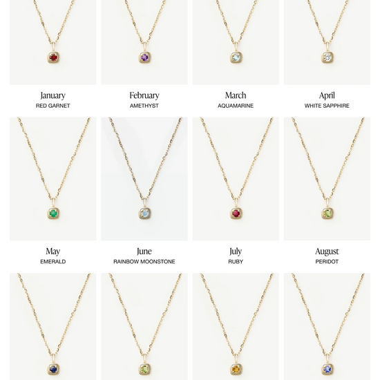 Solid Gold Birthstone Pendant Necklace | 14k Solid Gold Necklaces Missoma 