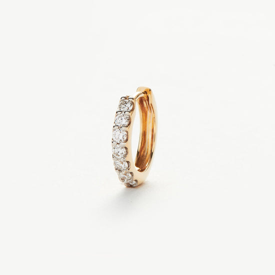Solid Gold Classic Diamond Single Huggie | 9k Yellow Gold Earrings Missoma 