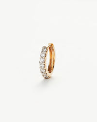 Solid Gold Classic Diamond Single Huggie | 9k Yellow Gold Earrings Missoma 