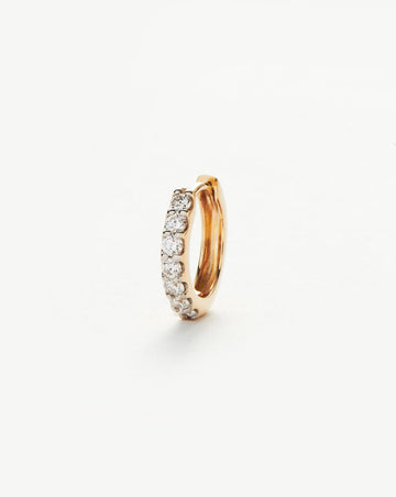 Solid Gold Classic Diamond Single Huggie | 9k Yellow Gold Earrings Missoma 