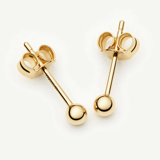Solid Gold Classic Stud Earrings | 9k Solid Yellow Gold Earrings Missoma 