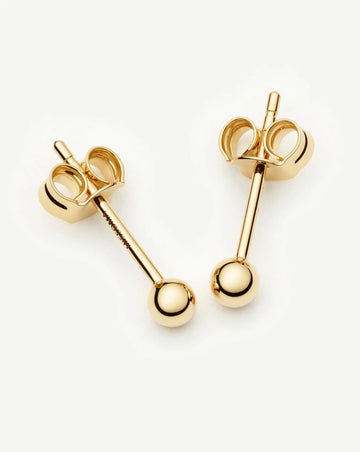 Solid Gold Classic Stud Earrings | 9k Solid Yellow Gold Earrings Missoma 