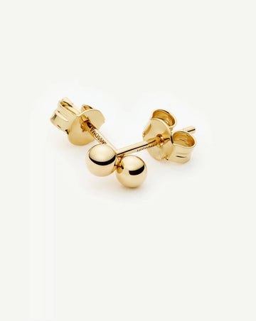 Solid Gold Classic Stud Earrings | 9k Solid Yellow Gold Earrings Missoma 