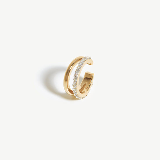 Solid Gold Diamond Double Ear Cuff Earrings Missoma 