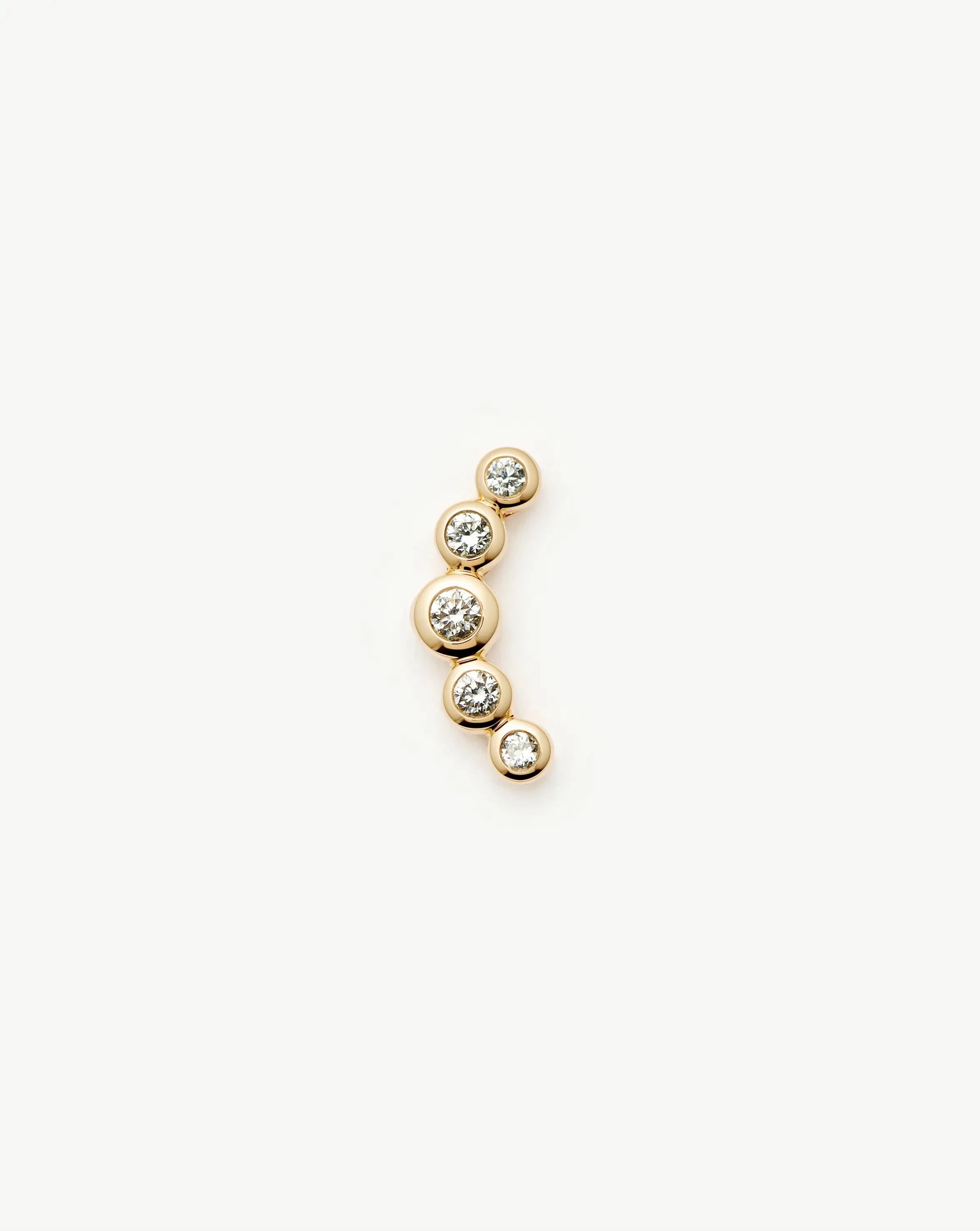 Solid Gold Diamond Ear Climber Flat Back Stud Earring | 9k Solid Gold Earrings Missoma 