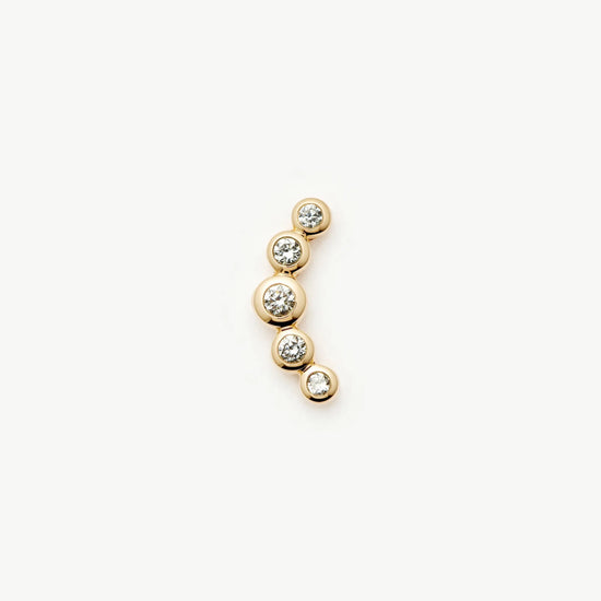 Solid Gold Diamond Ear Climber Flat Back Stud Earring | 9k Solid Gold Earrings Missoma 