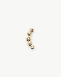 Solid Gold Diamond Ear Climber Flat Back Stud Earring | 9k Solid Gold Earrings Missoma 