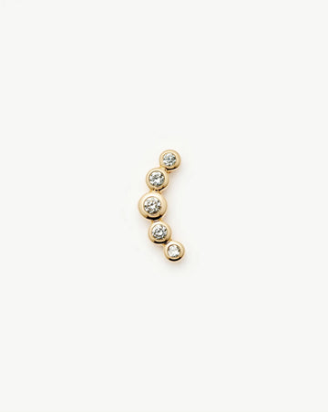 Solid Gold Diamond Ear Climber Flat Back Stud Earring | 9k Solid Gold Earrings Missoma 