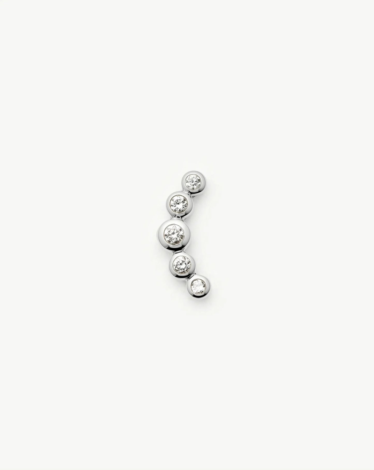 Solid Gold Diamond Ear Climber Flat Back Stud Earring | 9k Solid White Gold Earrings Missoma 