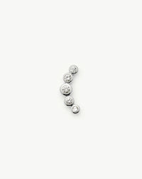 Solid Gold Diamond Ear Climber Flat Back Stud Earring | 9k Solid White Gold Earrings Missoma 