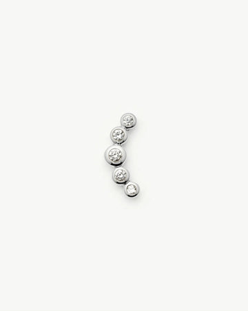 Solid Gold Diamond Ear Climber Flat Back Stud Earring | 9k Solid White Gold Earrings Missoma 