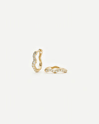 Solid Gold Diamond Molten Snow Huggie Earrings | 9k Solid Yellow Gold/Lab Grown Diamonds Earrings Missoma 