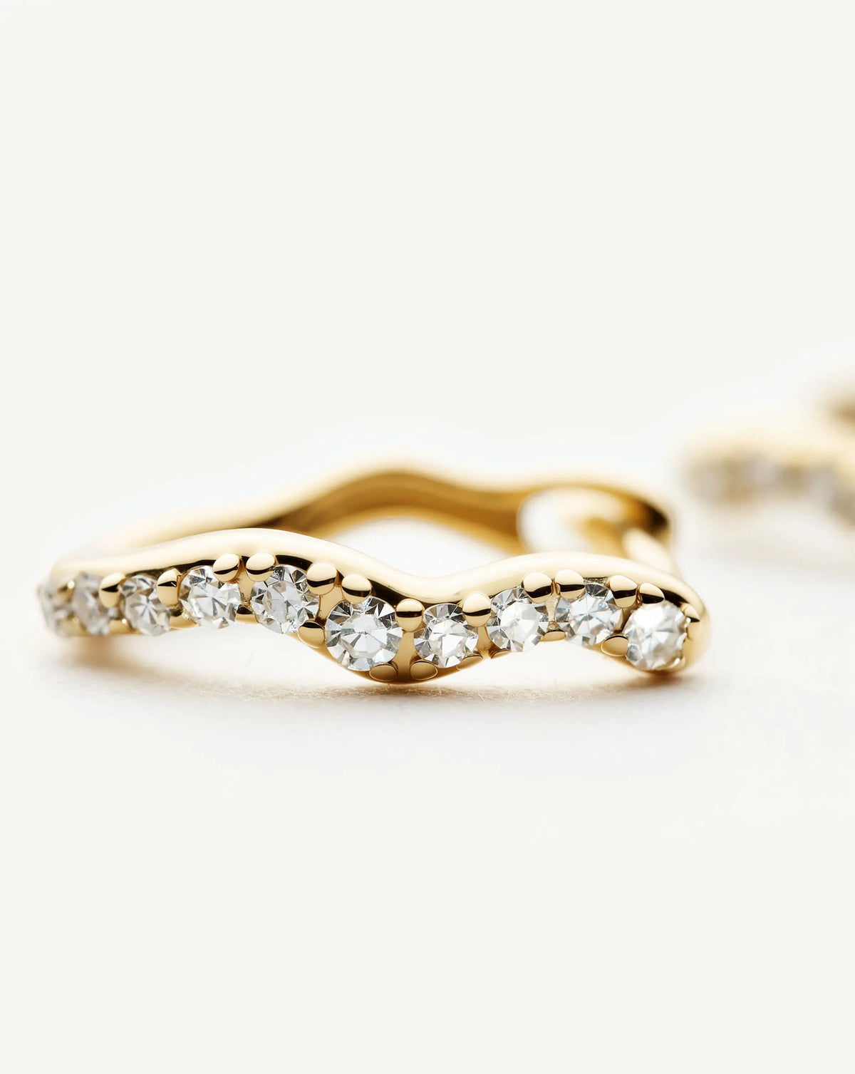 Solid Gold Diamond Molten Snow Huggie Earrings | 9k Solid Yellow Gold/Lab Grown Diamonds Earrings Missoma 