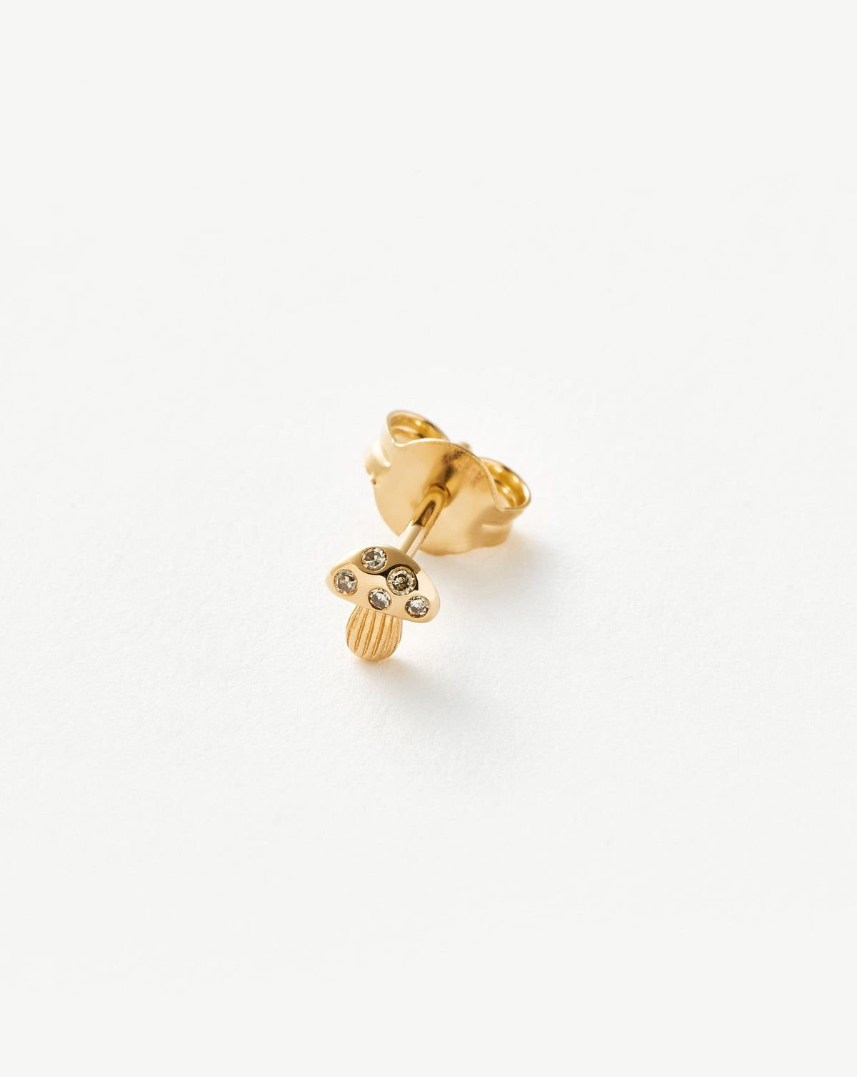 Solid Gold Diamond Mushroom Single Stud Earring Earrings Missoma 