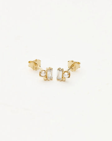 Solid Gold Diamond Pearl Stud Earrings | 14k Solid Gold/Pearl Earrings Missoma 