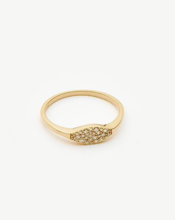 Solid Gold Diamond Signet Ring | 9k Yellow Gold/Diamond Rings Missoma 