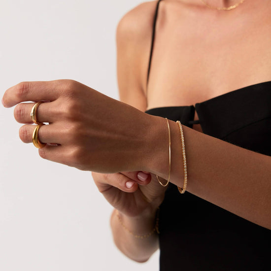Solid Gold Diamond Tennis Bracelet | 14k Solid Gold Lab Grown Diamonds Bracelets Missoma 