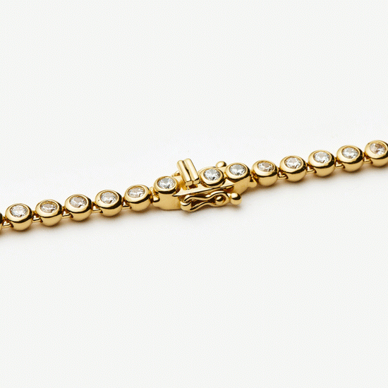 Solid Gold Diamond Tennis Bracelet | 14k Solid Gold Lab Grown Diamonds Bracelets Missoma 