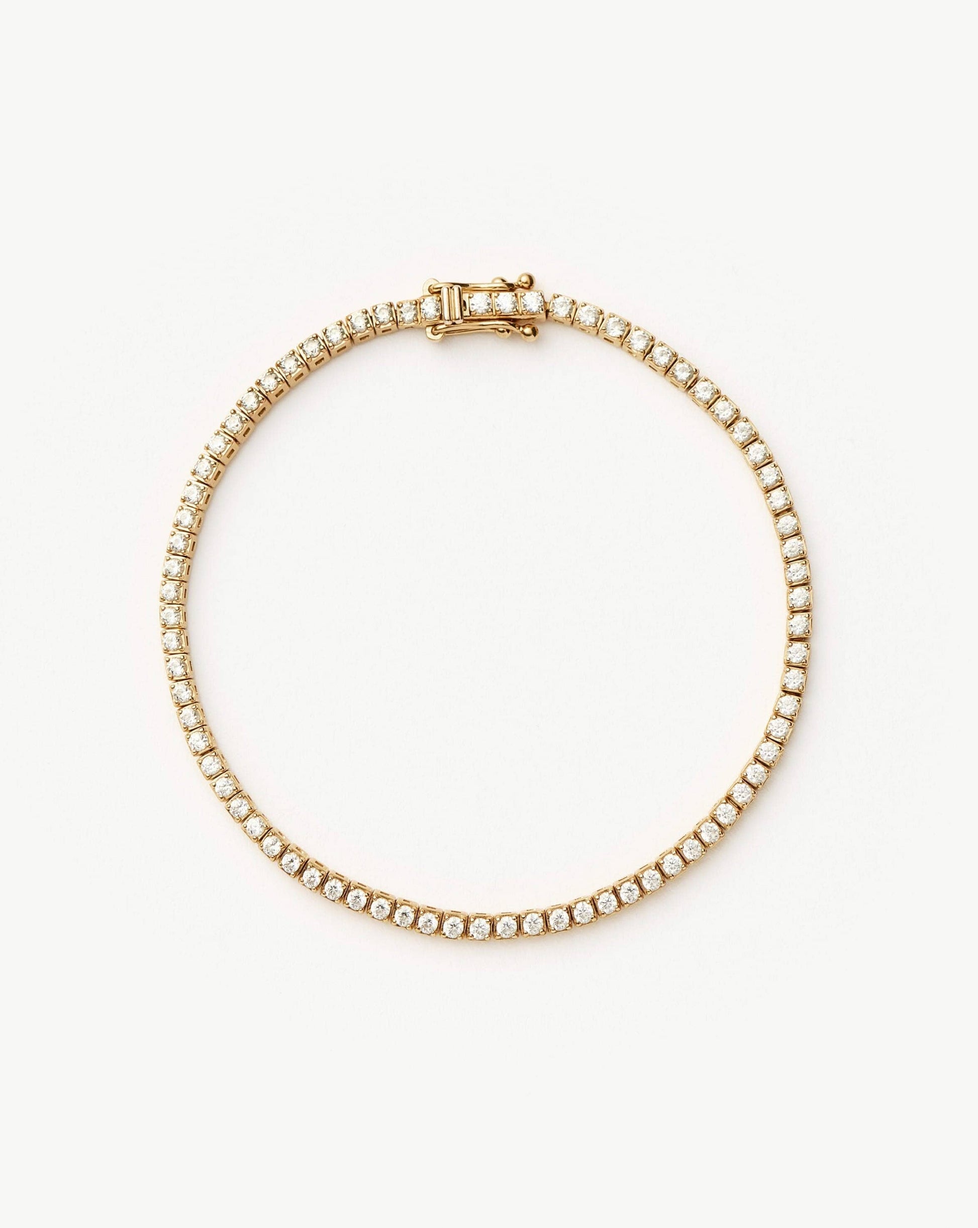 Solid Gold Diamond Tennis Bracelet | 14k Solid Gold Lab Grown Diamonds Bracelets Missoma 