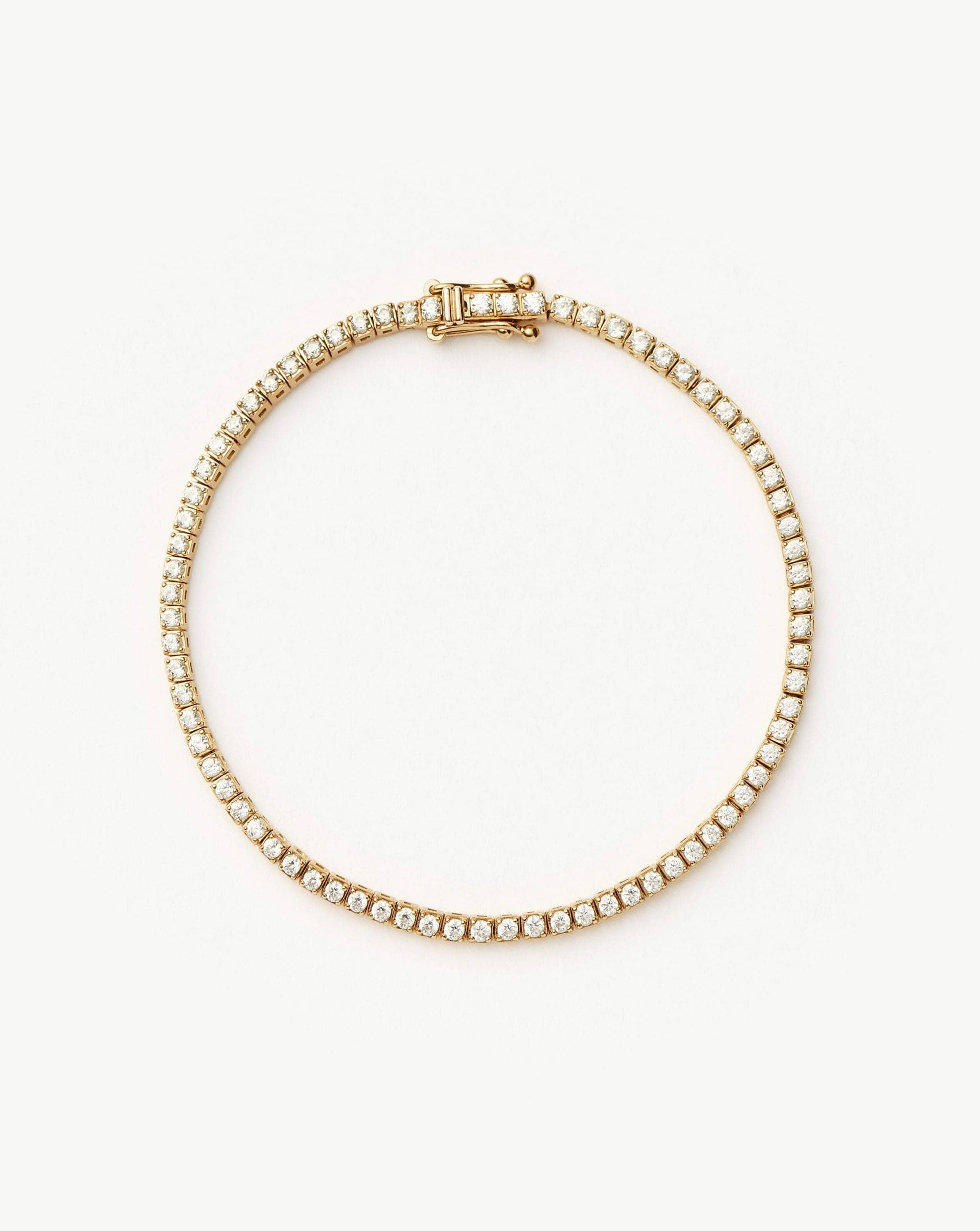 Solid Gold Diamond Tennis Bracelet | 14k Solid Gold Lab Grown Diamonds Bracelets Missoma 
