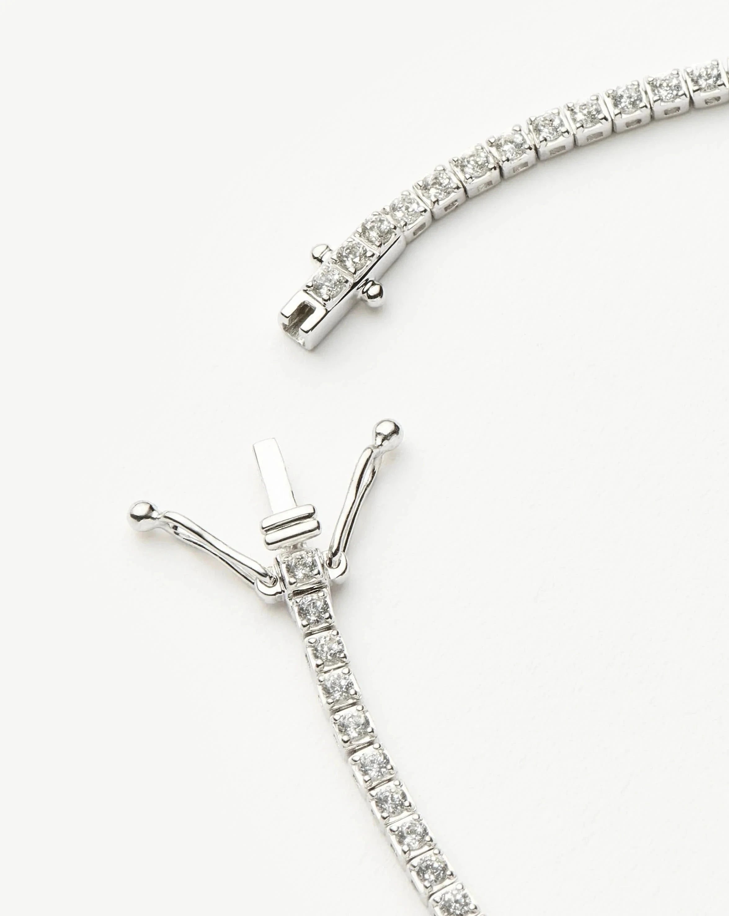 Solid Gold Diamond Tennis Bracelet | 14k Solid White Gold Lab Grown Diamonds Bracelets Missoma 