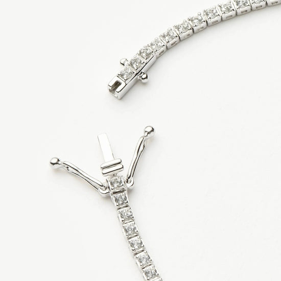 Solid Gold Diamond Tennis Bracelet | 14k Solid White Gold Lab Grown Diamonds Bracelets Missoma 