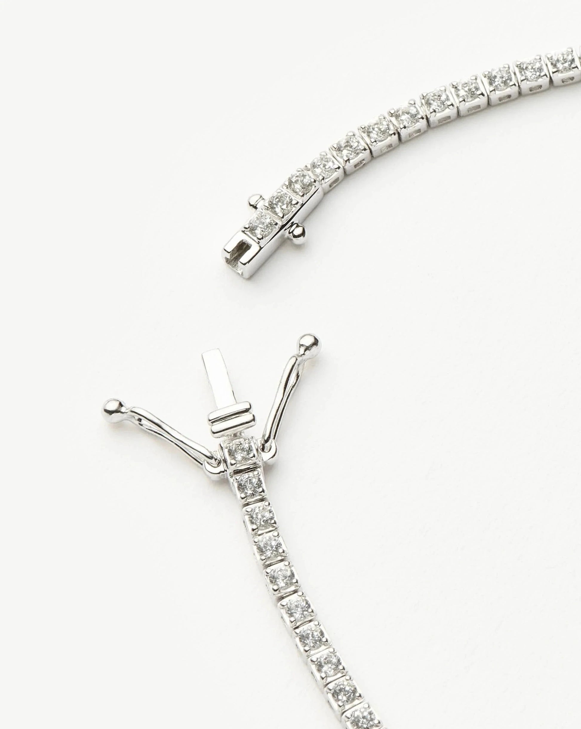 Solid Gold Diamond Tennis Bracelet | 14k Solid White Gold Lab Grown Diamonds Bracelets Missoma 